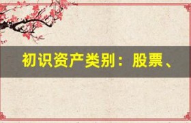 初识资产类别：股票、债券和现金等基本介绍